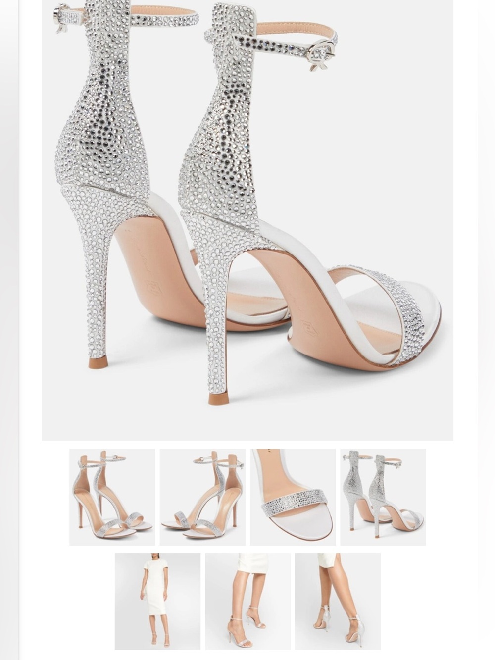 NWT Gianvito Rossi Glam Crystal-Ankle Strap Heels Sandals